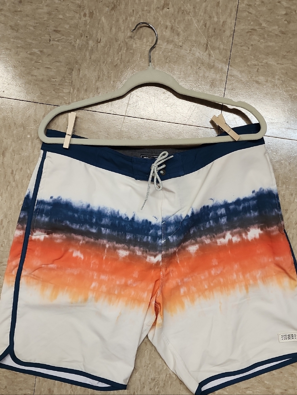 O’Neill Cruzer Board Shorts Mens Size 36 Swim Trunks Blue Orange White